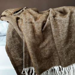 Двойно вълнено одеяло с размер 190х220, кафяв цвят